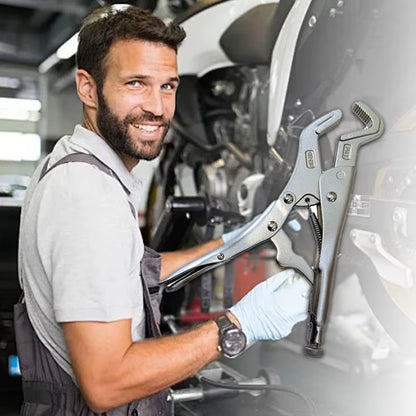 Multifunctional Locking Welding Tool Clamping Pliers Heavy Duty Self-Tightening Pliers Parrot Nose Locking Pliers with Saw-Teeth