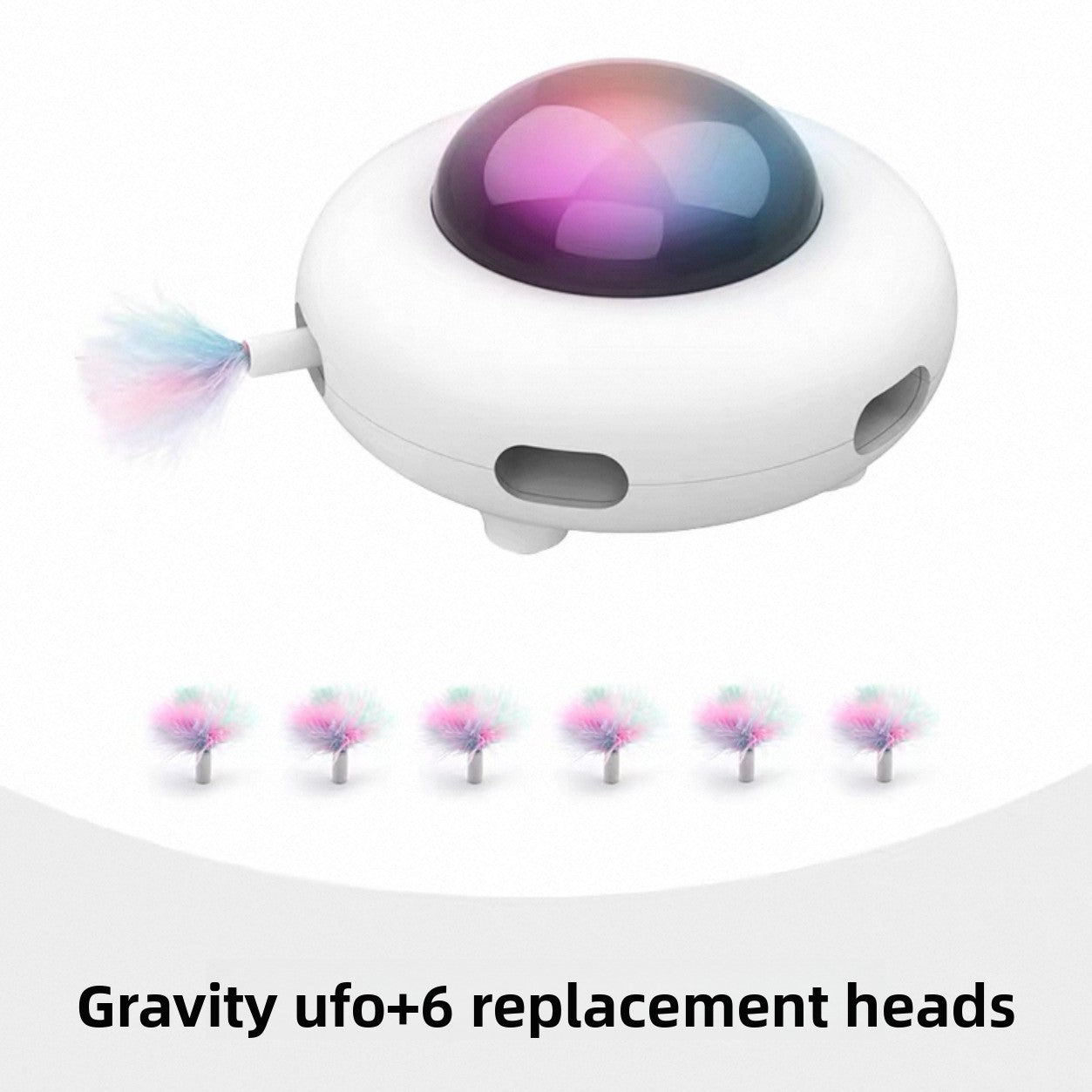 Automatic Rechargeable Cat Toy with Feather Attachments