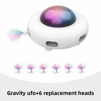 Automatic Rechargeable Cat Toy with Feather Attachments