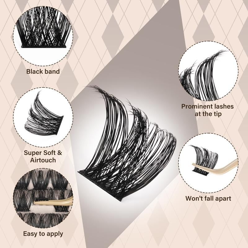 JMS&JMS Miss Bella Kit L 8-18Mm Volume D-Curl Eyelash Cluster DIY Summer Lash Extensions at Home Makeup Cosmetic Cat Eye #Tiktokshopbacktoschool