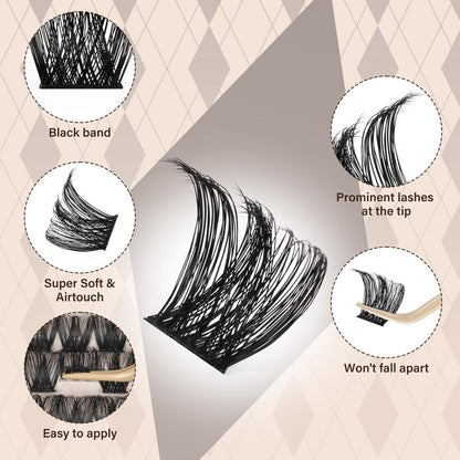 JMS&JMS Miss Bella Kit L 8-18Mm Volume D-Curl Eyelash Cluster DIY Summer Lash Extensions at Home Makeup Cosmetic Cat Eye #Tiktokshopbacktoschool