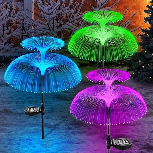 Magical Double-Deck Solar Jellyfish Lights: Waterproof, Multi-Color LED for Garden & Festive Decor Outdoor Solar Light