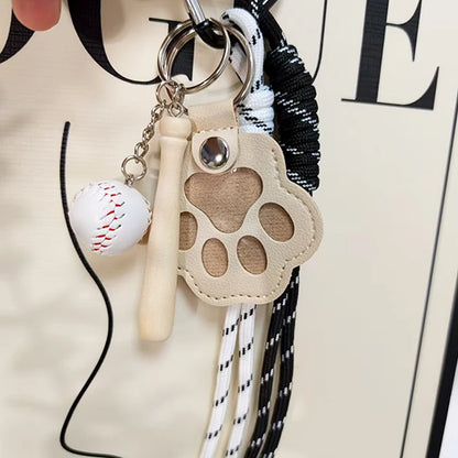 Memorial Leather Pet Hair Storage Bag Cat Paw Keychain Multifunctional Portable Keychain