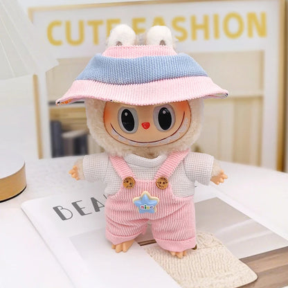 Doll Clothes for 15-17Cm Labubu Pendant Sitting Baby Bee Dinosaur Shark Labubu Dolls Accessories Cute Decoration Little Clothes