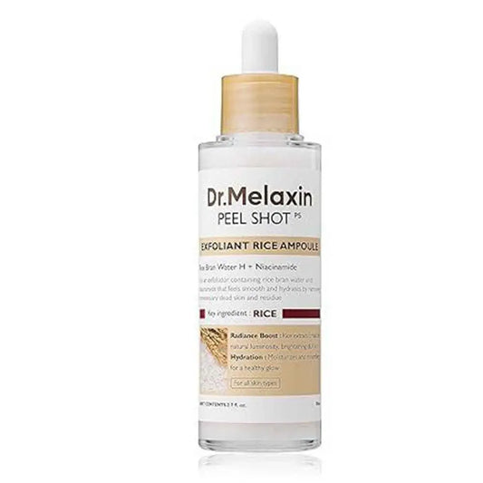 Dr.Melaxin, Peel Shot Glow Rice Exfoliating Ampoule, Gentle Exfoliating Face and Body Scrub for All Skin Types, Korean Skincare