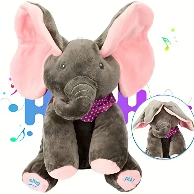 2025 New Hide-And-Seek Elephant Plush Toy Baby Hide-And-Seek Game Toy Singing Interactive Musical Toys Gifts