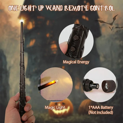 Floating Candles with Wand 12 Pcs Magic Hanging Candles Flickering Warm Light Flameless Floating LED Candle Halloween Decoration