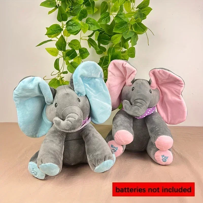 2025 New Hide-And-Seek Elephant Plush Toy Baby Hide-And-Seek Game Toy Singing Interactive Musical Toys Gifts