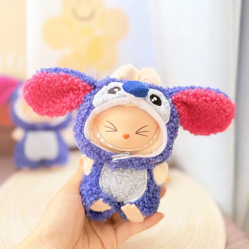 Doll Clothes for 15-17Cm Labubu Pendant Sitting Baby Bee Dinosaur Shark Labubu Dolls Accessories Cute Decoration Little Clothes