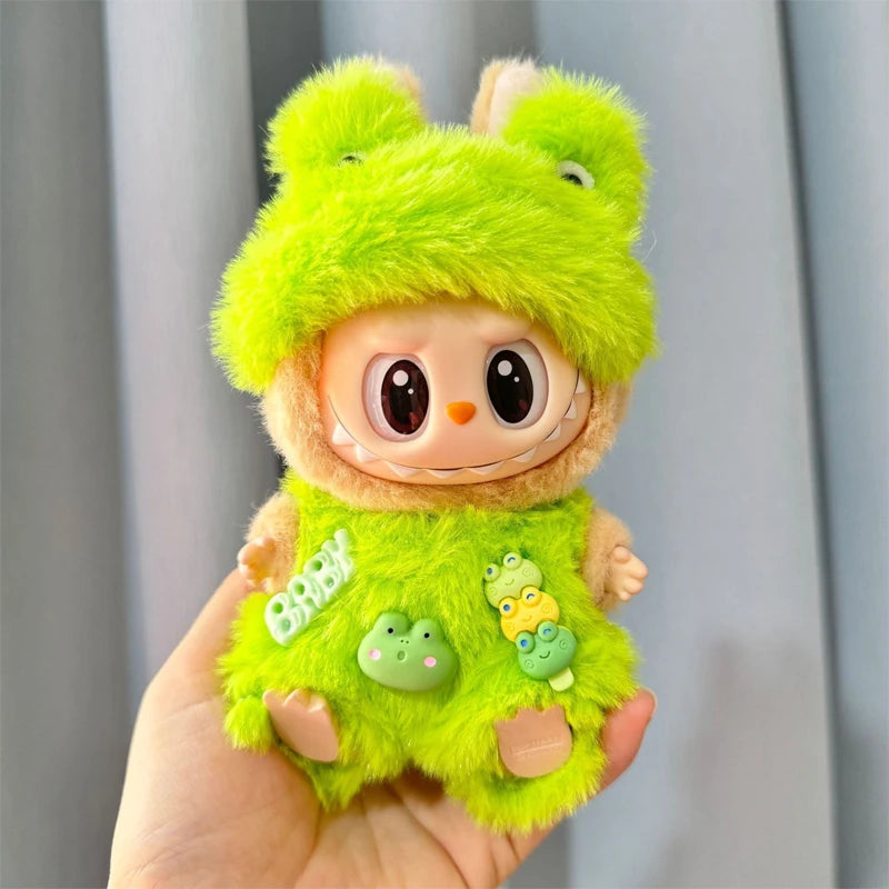 Doll Clothes for 15-17Cm Labubu Pendant Sitting Baby Bee Dinosaur Shark Labubu Dolls Accessories Cute Decoration Little Clothes