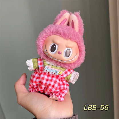 Doll Clothes for 15-17Cm Labubu Pendant Sitting Baby Bee Dinosaur Shark Labubu Dolls Accessories Cute Decoration Little Clothes