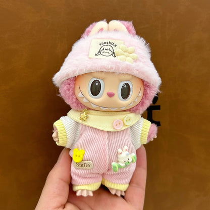 Doll Clothes for 15-17Cm Labubu Pendant Sitting Baby Bee Dinosaur Shark Labubu Dolls Accessories Cute Decoration Little Clothes