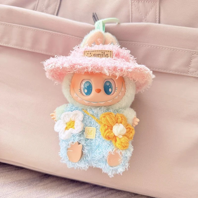Doll Clothes for 15-17Cm Labubu Pendant Sitting Baby Bee Dinosaur Shark Labubu Dolls Accessories Cute Decoration Little Clothes