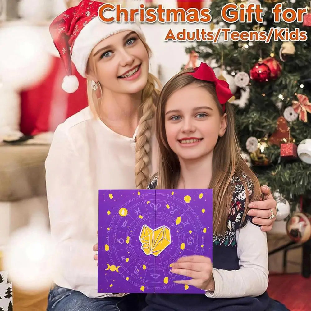 Reiki Crystal Halloween Countdown Gift Box 2025 Healing Stones Advent Calendar Rock Collection Energy Gem Dig Kit