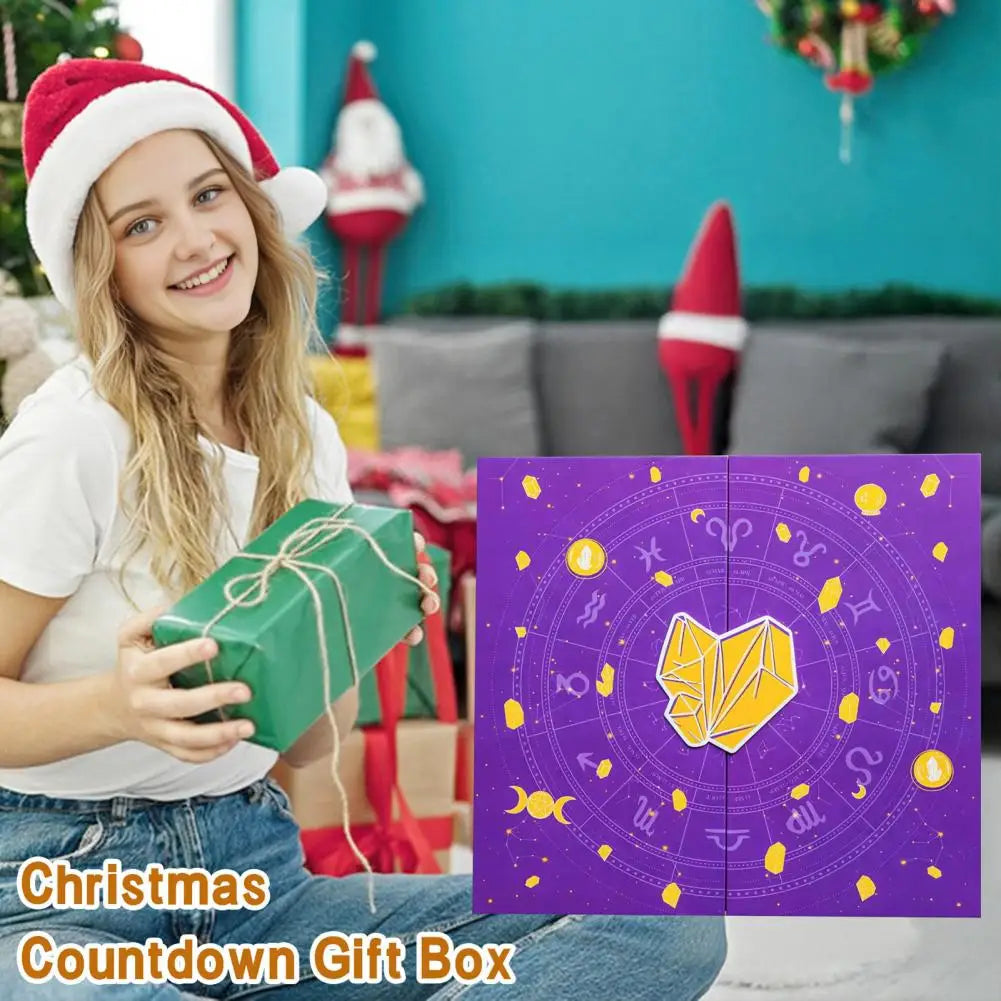 Reiki Crystal Halloween Countdown Gift Box 2025 Healing Stones Advent Calendar Rock Collection Energy Gem Dig Kit