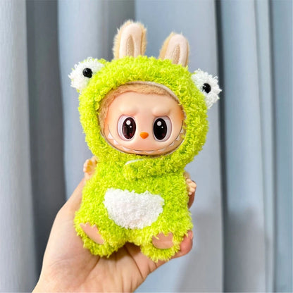 Doll Clothes for 15-17Cm Labubu Pendant Sitting Baby Bee Dinosaur Shark Labubu Dolls Accessories Cute Decoration Little Clothes