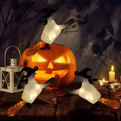 Floating Candles with Wand 12 Pcs Magic Hanging Candles Flickering Warm Light Flameless Floating LED Candle Halloween Decoration