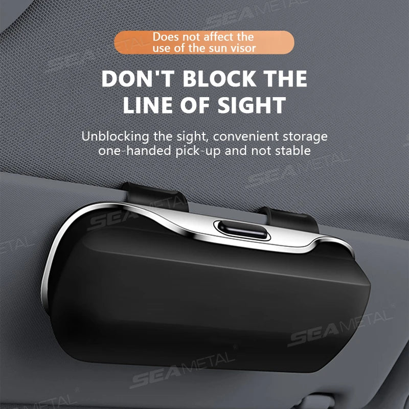 SEAMETAL Car Sun Visor Glasses Case Extra-Large Sunglasses Holder Storage Box Stable Eyeglasses Case Organizer Protection Box