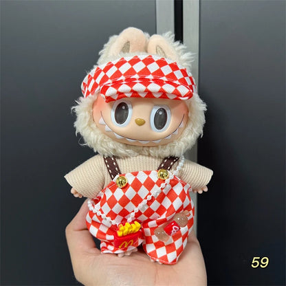 Doll Clothes for 15-17Cm Labubu Pendant Sitting Baby Bee Dinosaur Shark Labubu Dolls Accessories Cute Decoration Little Clothes