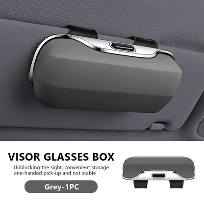 SEAMETAL Car Sun Visor Glasses Case Extra-Large Sunglasses Holder Storage Box Stable Eyeglasses Case Organizer Protection Box