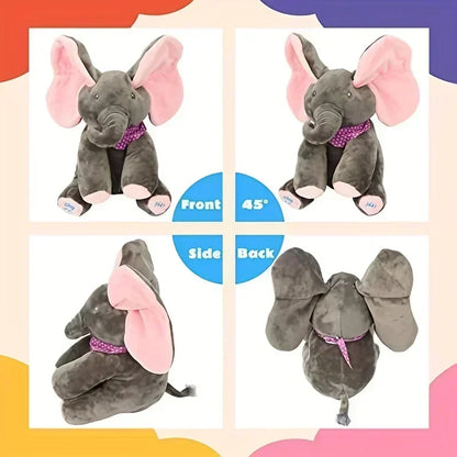2025 New Hide-And-Seek Elephant Plush Toy Baby Hide-And-Seek Game Toy Singing Interactive Musical Toys Gifts