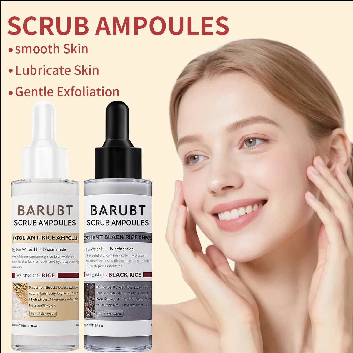 Peel Shot Glow Rice Ampoule Serums for Brightening, Exfoliating, and Moisturizing - Suitable for All Skin Types