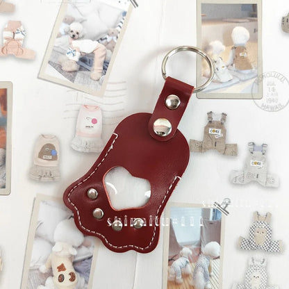 Memorial Leather Pet Hair Storage Bag Cat Paw Keychain Multifunctional Portable Keychain