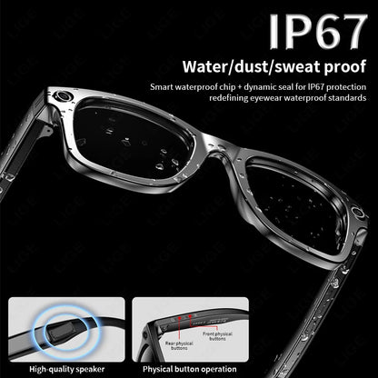 Fashion AI Camera Smart Glasses IP65 Waterproof Bluetooth Call Playing Music Smart Glasses Identify Pictures Use Chatgpt