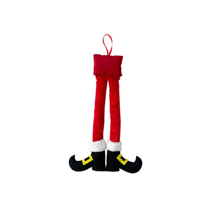 Cross Border New Christmas Striped Red Elf Leg Hanging Tree Decoration Car Clip Leg Decoration Fireplace Party Decoration