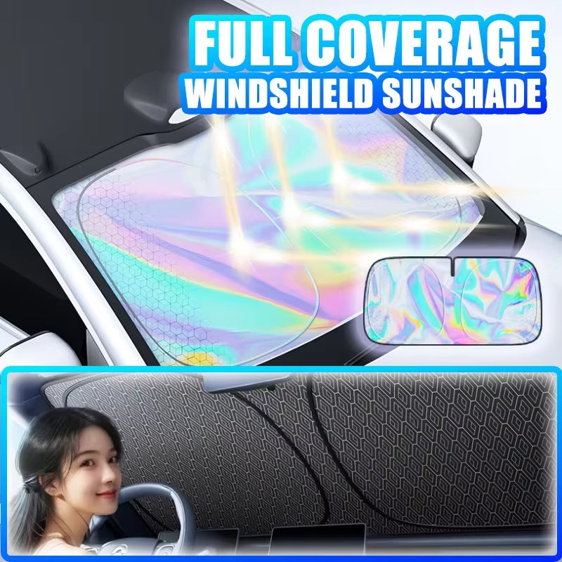 Foldable Windshield Sun Shade Extra-Large Full Coverage Car Interior Sun Visor Summer Uv-Reflective Cooling Sun Protection Cover