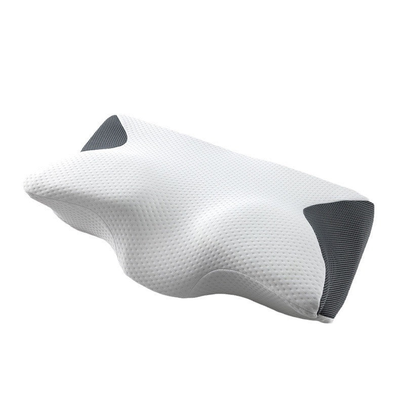 Roll-packed horn-shaped memory foam pillow for sleeping