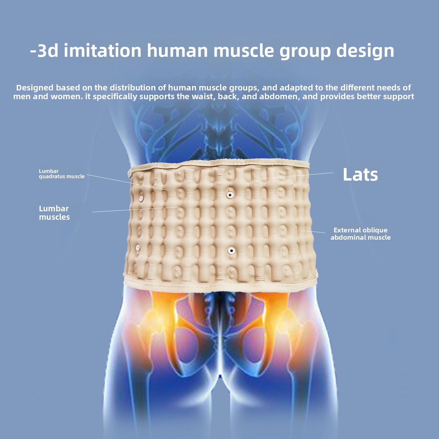 Inflatable Lumbar Support Belt with Pump for Waist Relief