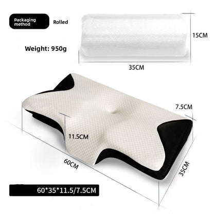 Cow horn-shaped memory foam pillow