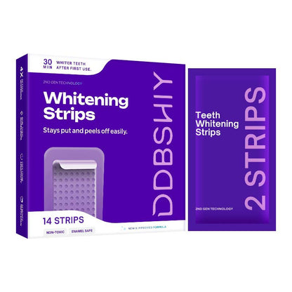Brightening, cleaning and caring tooth strips