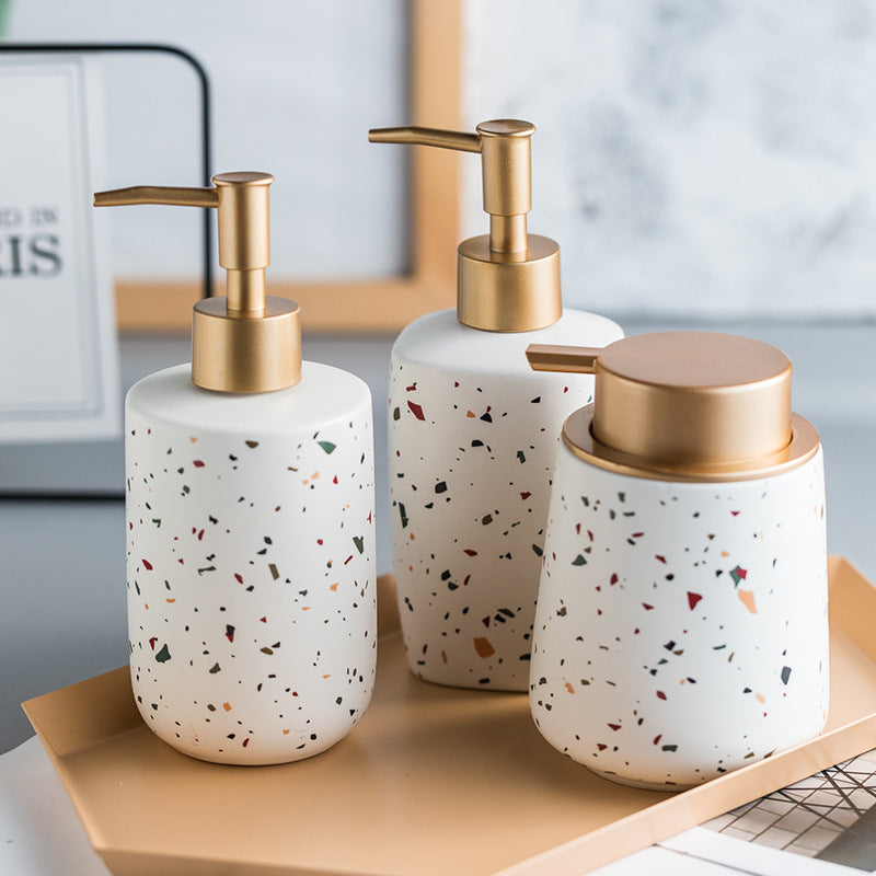 Ceramic terrazzo pattern bathroom bottle