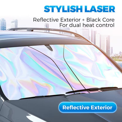 Car Sunshade for Windshield Foldable Laser Sunshade Summer Sun Protection Heat Insulation UV Ray Front Windshield Sunshade Panel