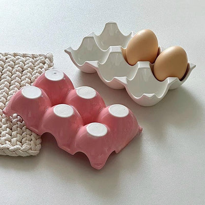 Korean-style ceramic egg tray plate