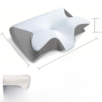 Roll-packed horn-shaped memory foam pillow for sleeping