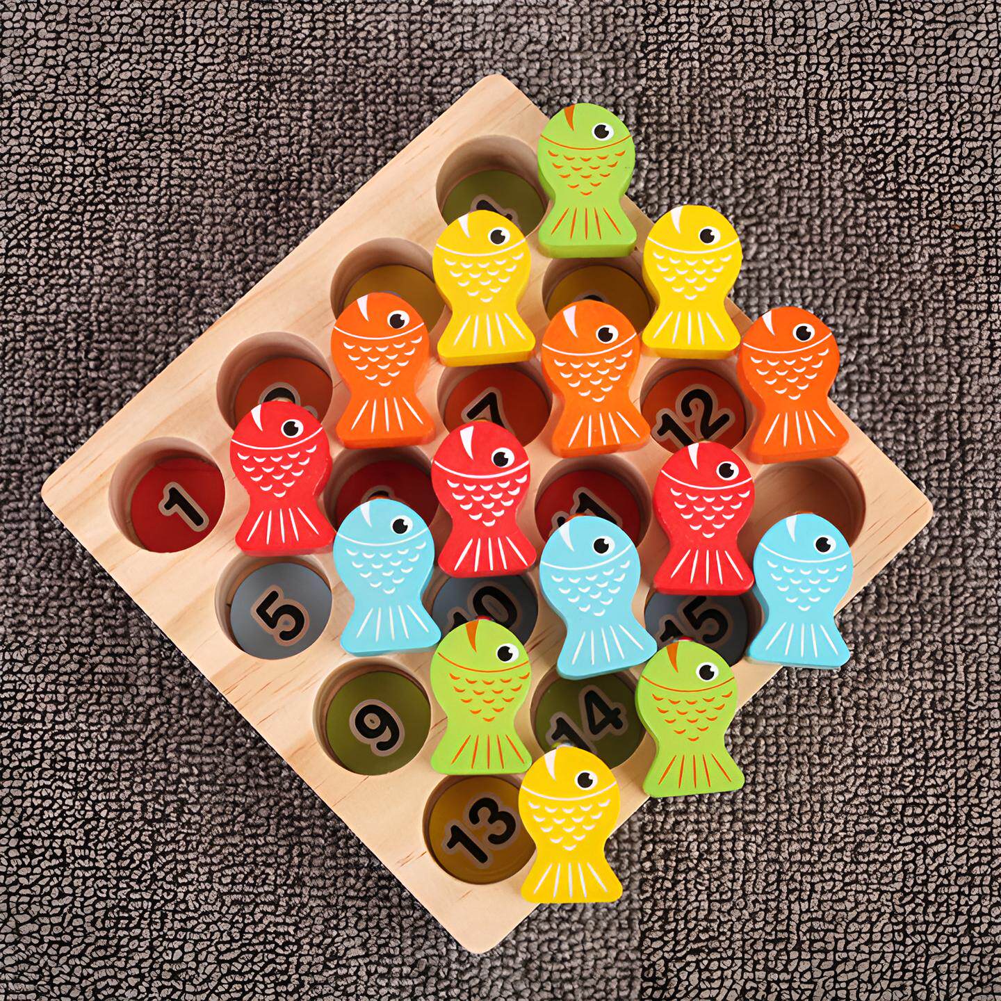 Wooden Magnetic Memory Fishing Game for Cognitive Training