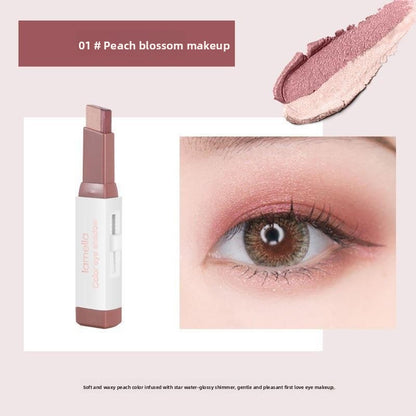 Dual-Color Eyeshadow Pen with Glitter and Matte Finish