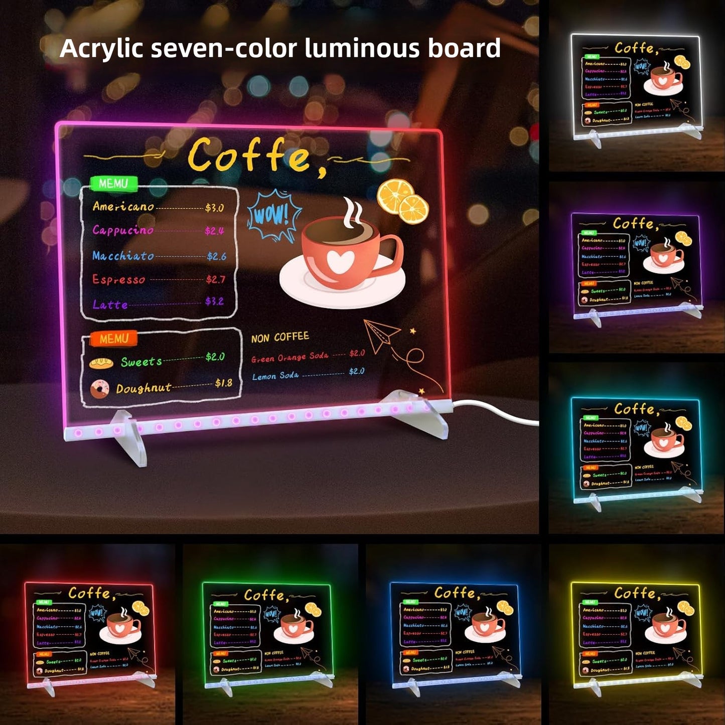 Fluorescent board display sign