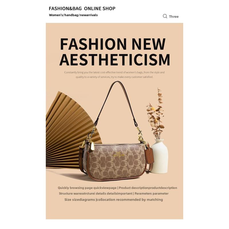 Trendy Floral Underarm Bag, Elegant PU Leather Shoulder Purse, Stylish Designer Crossbody for Versatile Women’S Fashion Holiday Party Gifts Such as Halloween and Christmas