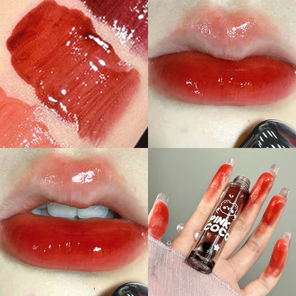 PINKCOCO bear doodle mirror lip glaze