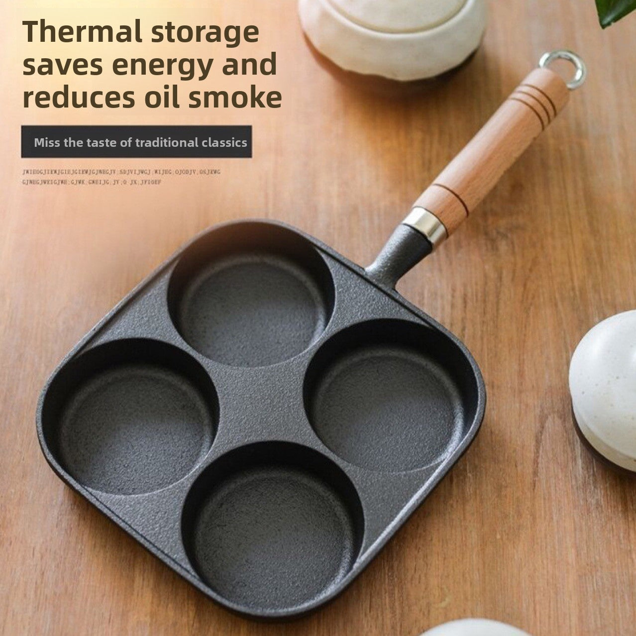 Cast iron egg frying pan