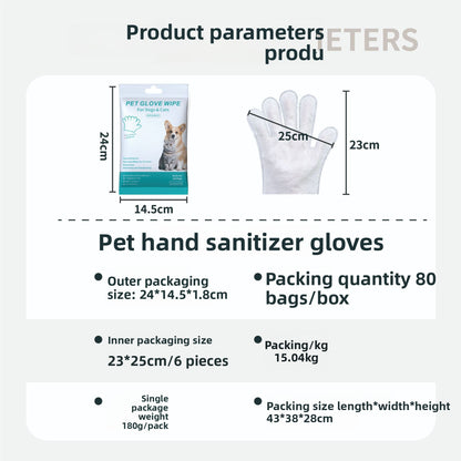 Pet bathing and cleaning gloves
