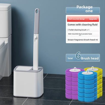 Disposable toilet brush set