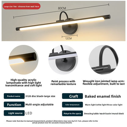 Long bathroom cabinet vanity mirror light
