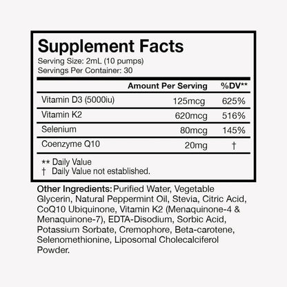 Liposomal Vitamin D3+K2 Dropper