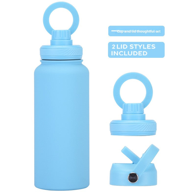 Large capacity straw thermos flask