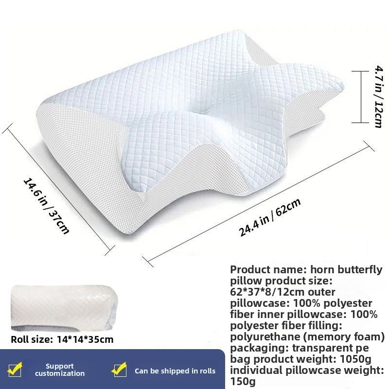 Butterfly-shaped pillow for neck support